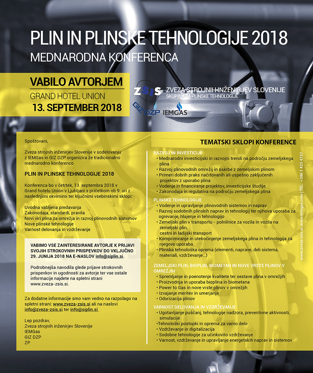 Plin in plinske tehnologije 2018